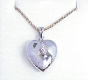 Sterling Silver Heart Urn Necklace with Birthstone