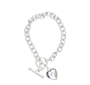 Sterling Silver Heart Urn Bracelet with Birthstone