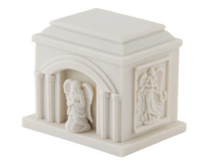 Large Angel White Resin Urn