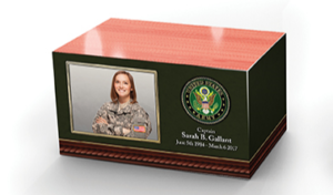 Custom Wood Urn Tribute, army