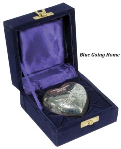 Keepsake Urn, Blue Going Home Heart