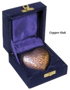 Keepsake Urn, Silver Oak Heart