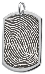 Dog Tag Fingerprint Necklace
