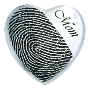 Fingerprint Heart Necklace with Engraving