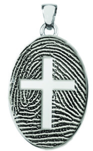 Fingerprint Cross Necklace