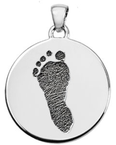 Round Baby Footprint Necklace